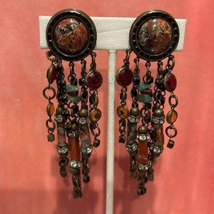 Vintage Original Sorrelli Semi Precious & Crystal Earrings